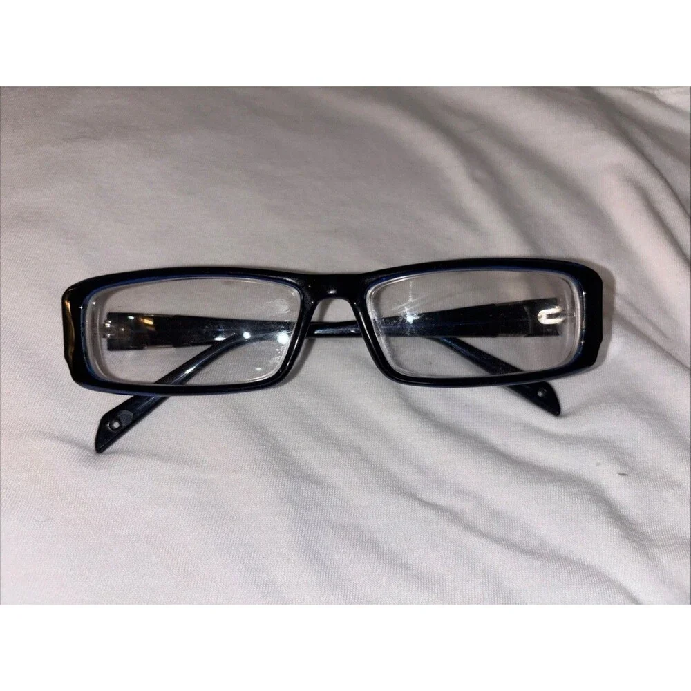 Dark Blue Frame Oval Eyeglasses Sophisticated Office Classic Versatile